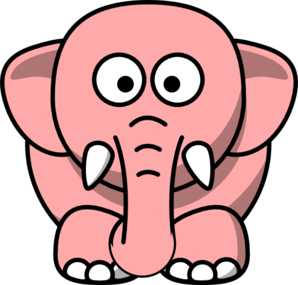 Gajah Pink Clip Art - vector clip art online, royalty ...