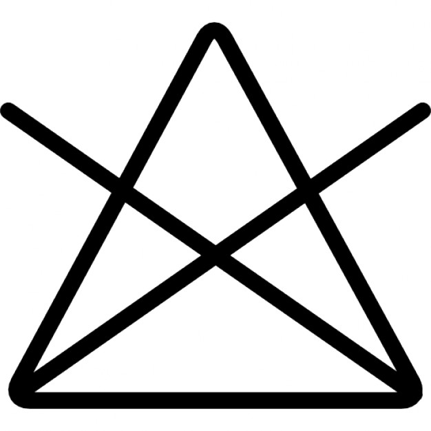 Washing option symbol of a triangle with a cross Icons | Free Download
