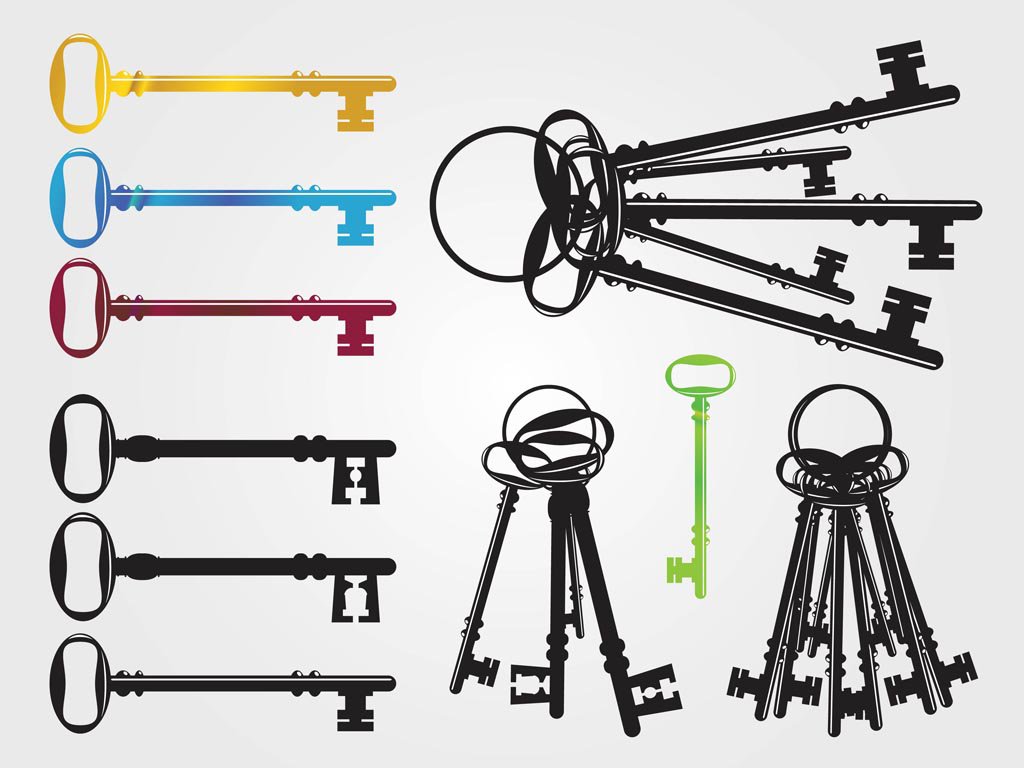 Vintage Keys Vector Art & Graphics | freevector.com