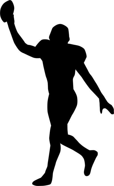 Football player silhouette clipart