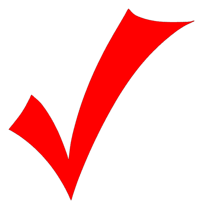 Red check mark clipart