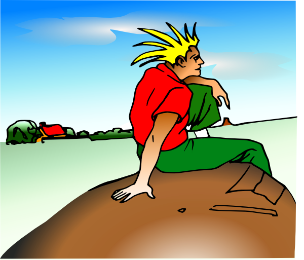 The Thinker clip art Free Vector / 4Vector