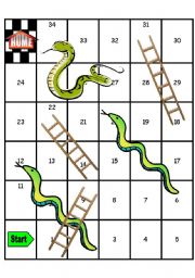 English worksheet: Blank Snakes and Ladders Board