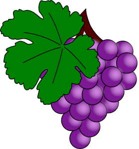 Grape With Vine Leaf Clip Art - vector clip art ...