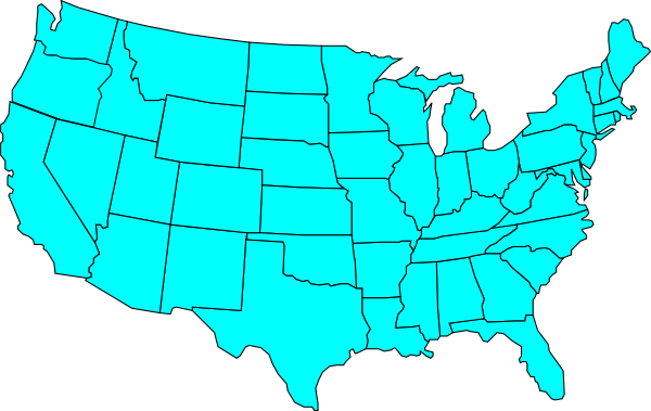 Turquoise U.s. Map clip art - vector clip art online, royalty free ...