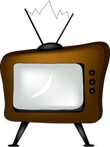 Television Clipart Image - Cool Old Retro TV Set with Rabbit Ears