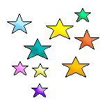 Public Domain Stars - Groups of Colored Small Stars