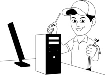 Free Black and White Technology Outline Clipart - Clip Art ...