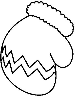 Mitten Black And White Clipart