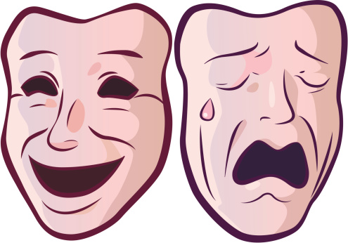 Cartoon Of The Comedy Tragedy Masks Clip Art, Vector Images ...