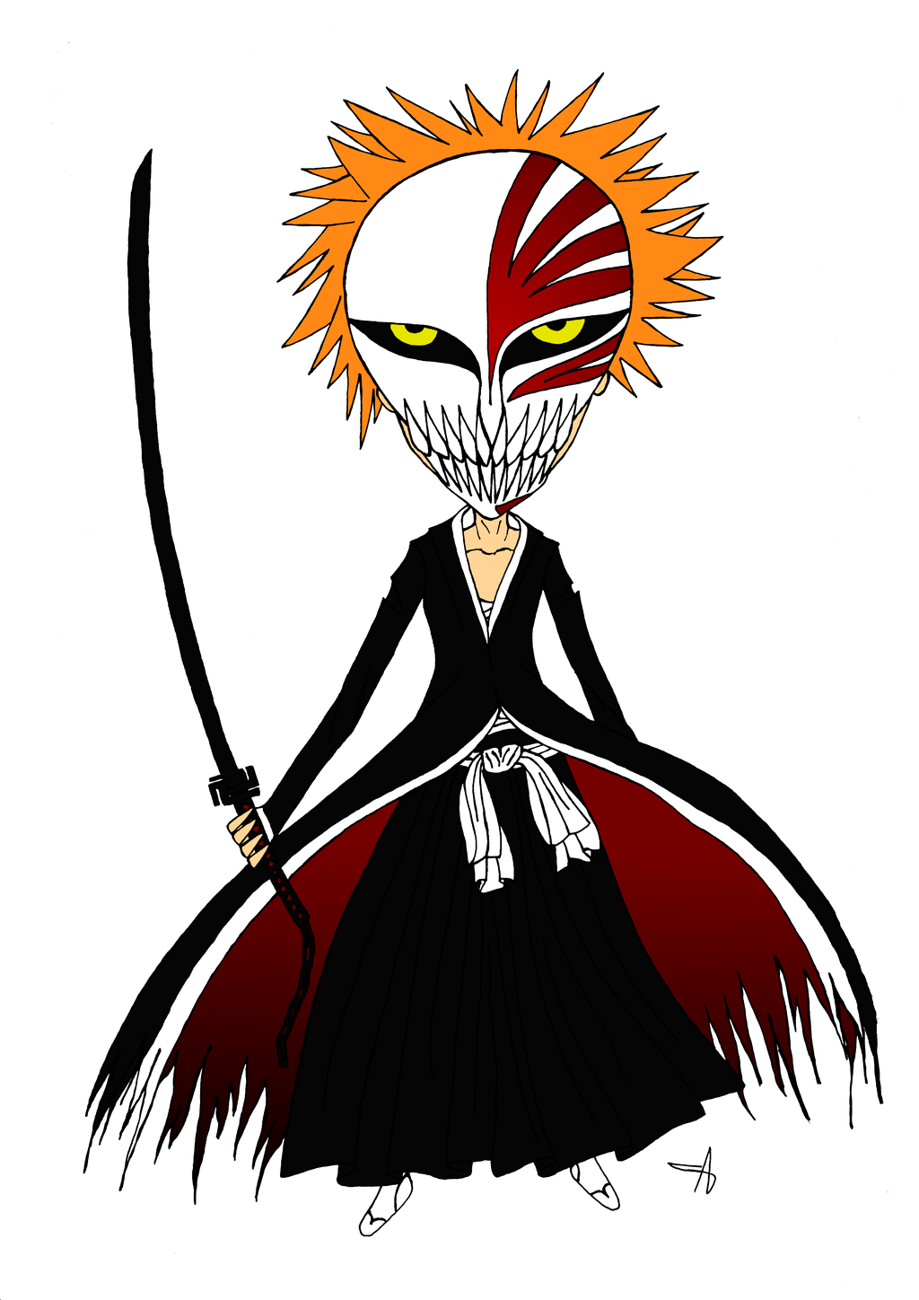Ichigo Hollow mask chibi sketch progress by Anadwen on DeviantArt