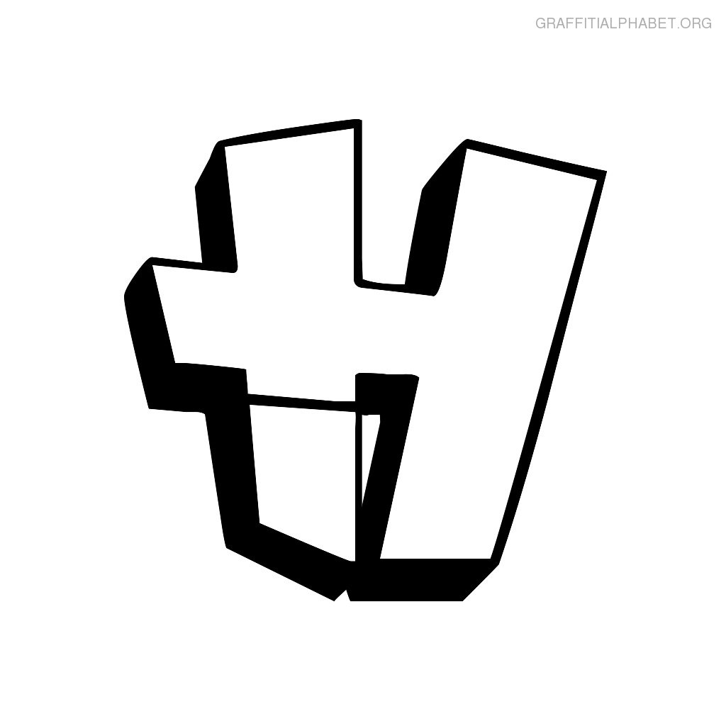 Letter H Graffiti - Wall Graffiti Art