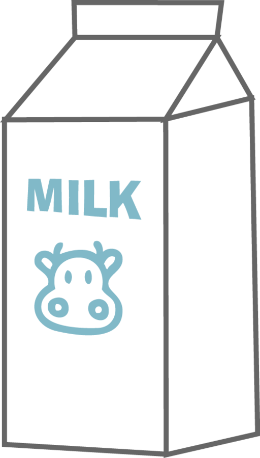 Milk carton clipart black and white