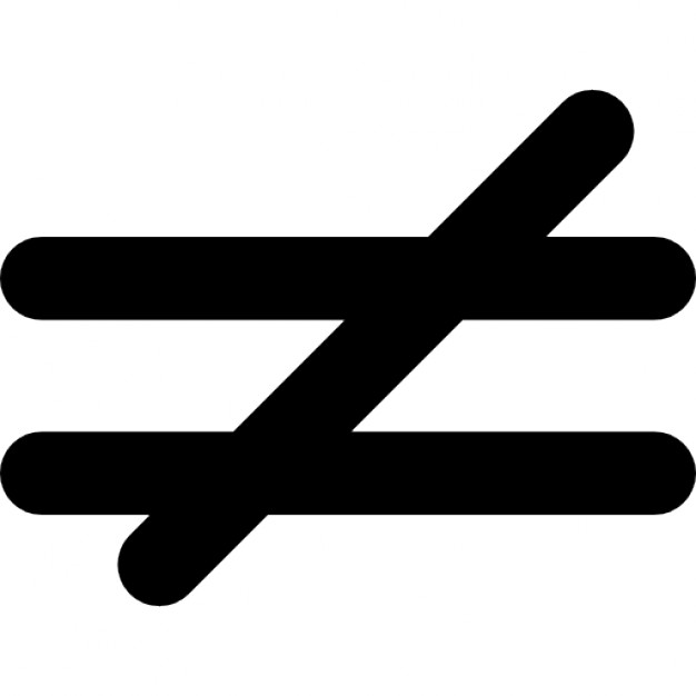 Is not equal to mathematical symbol Icons | Free Download