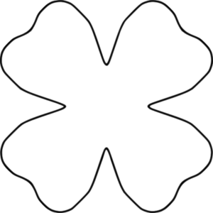Flower 4 Petal Heart Template - vector Clip Art