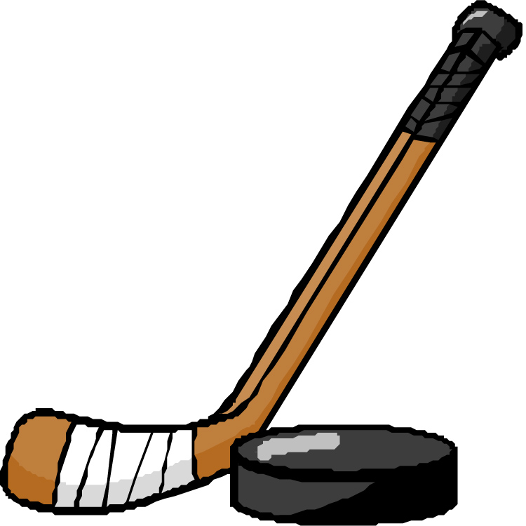 Hockey stick and puck clipart