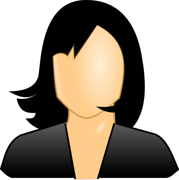 A girl clipart with black hair