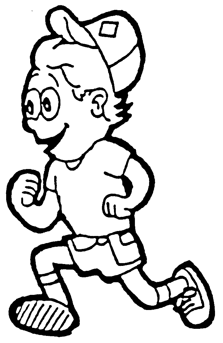 The Boy Run Black And White Clipart - ClipArt Best