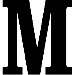 3'' Fancy Black Reflective Address Letter M