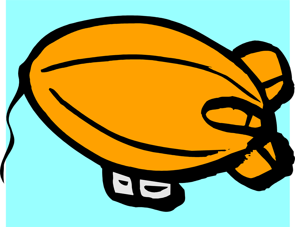 Blimp | Free Stock Photo | Illustration of an orange blimp | # 9649
