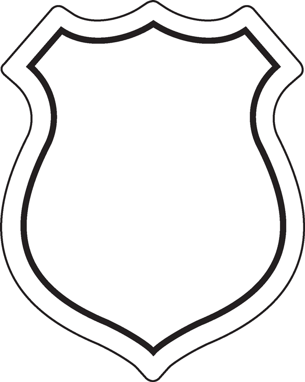 Police badge clipart black and white