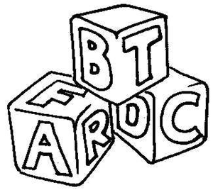 Baby blocks clipart black and white