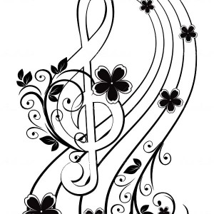 Treble Clef of Clock Coloring Page | Color Luna