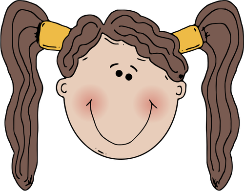 3523 girl smiley face clip art | Public domain vectors