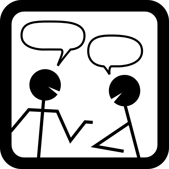Two people talking clip art