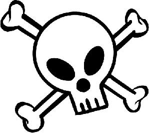 Cute Skull And Cross Bones Decal Car or Truck Window Decal Sticker ...
