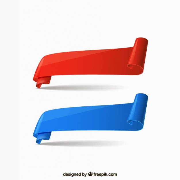 Curved ribbon banners Vector | Free Download