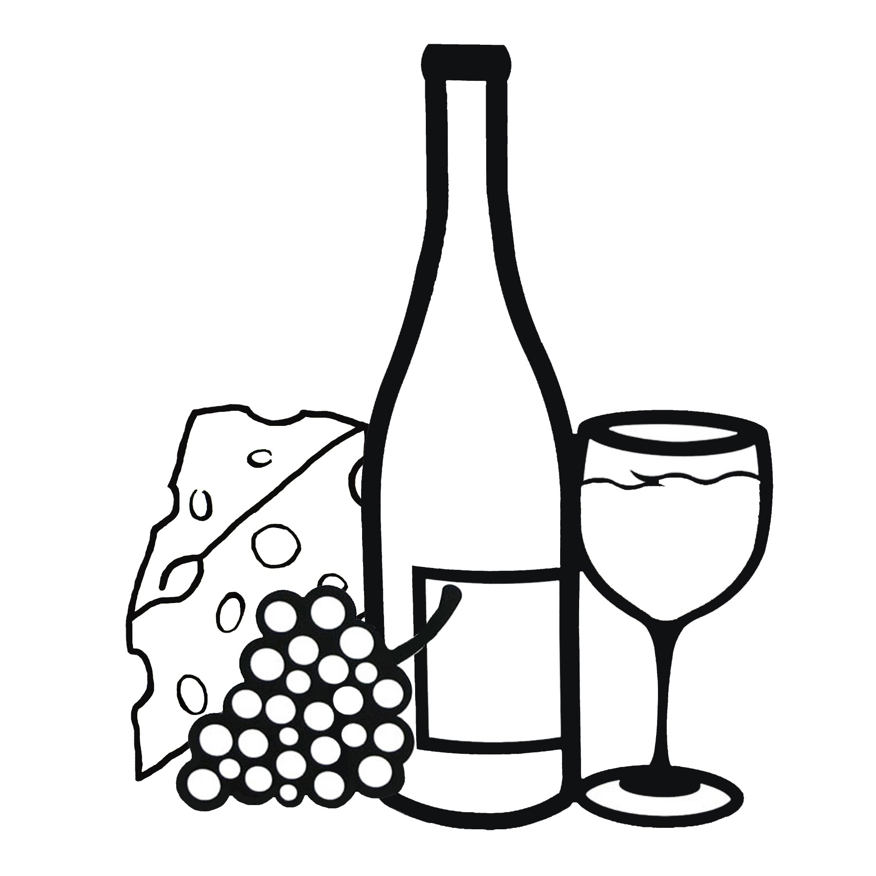 Clip Art Black And White Wine Clipart