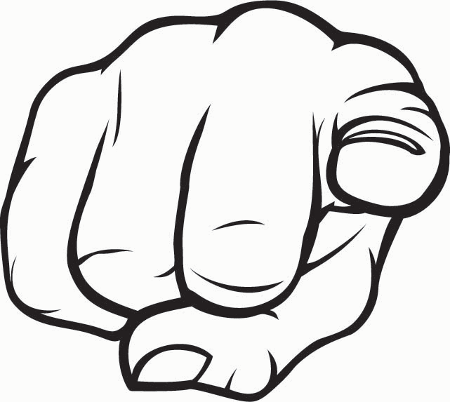 Person pointing finger no clipart