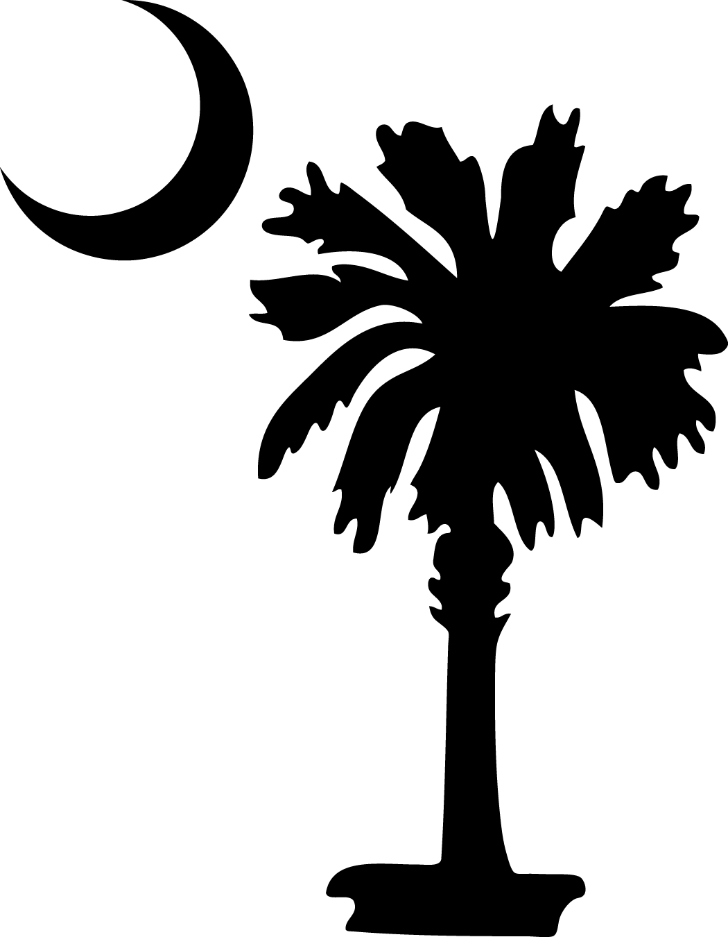 Palmetto tree and crescent moon clipart