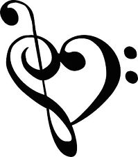 Treble Bass Clef Heart | eBay