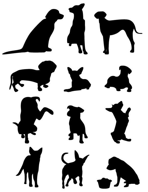 13 Dog Vector Silhouettes - Ai, Svg, Eps Vector Free Download