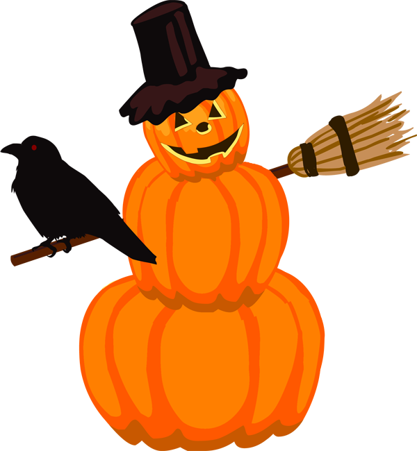 Jack O'Lantern and Raven