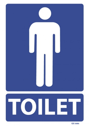 PVC Male Toilet sign 240mm x 240mm QSI3686