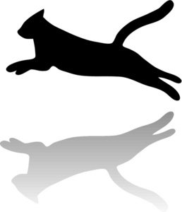 Cat Clipart Image - Silhouette of a Cat Jumping