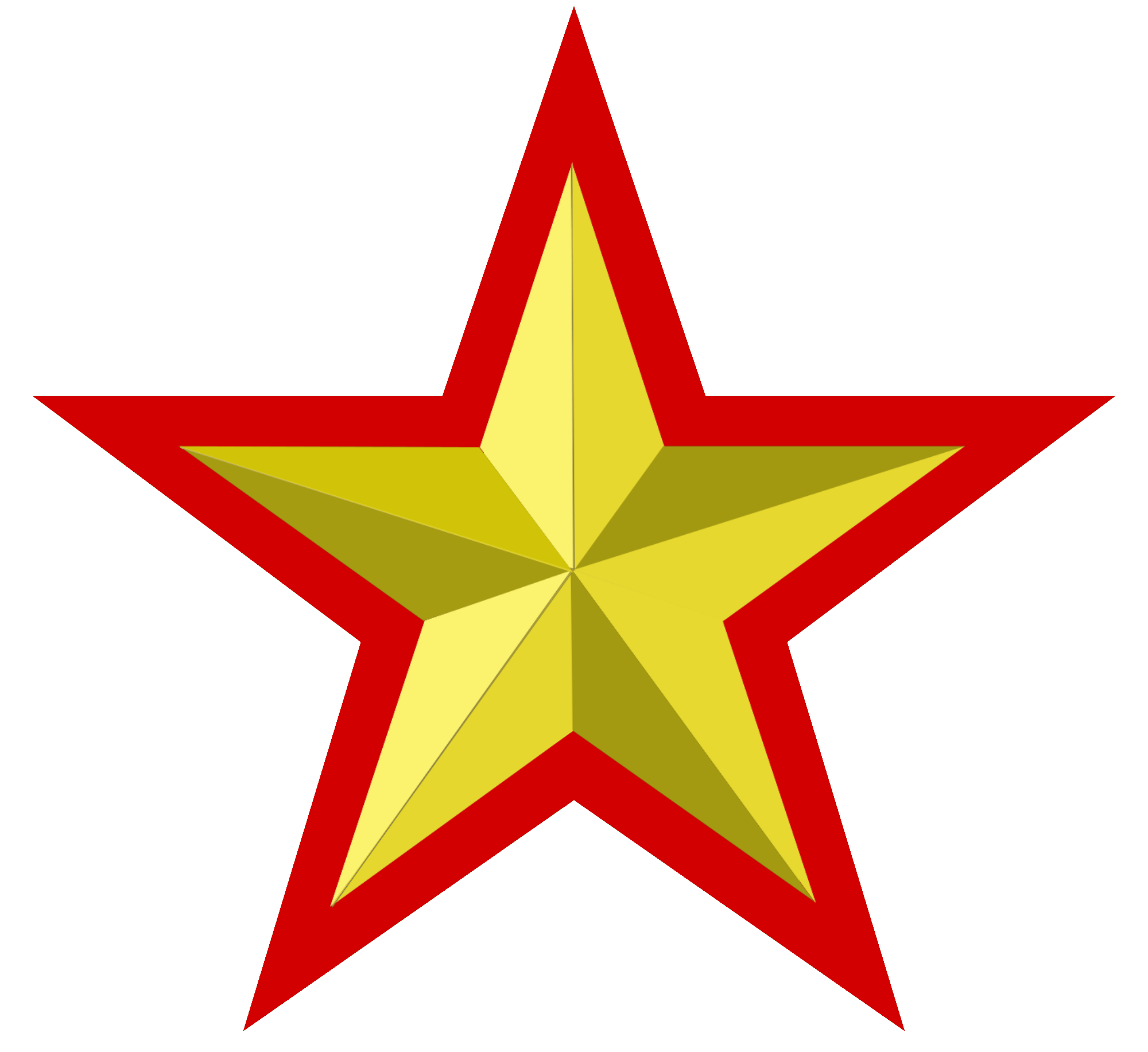 Golden star with red border