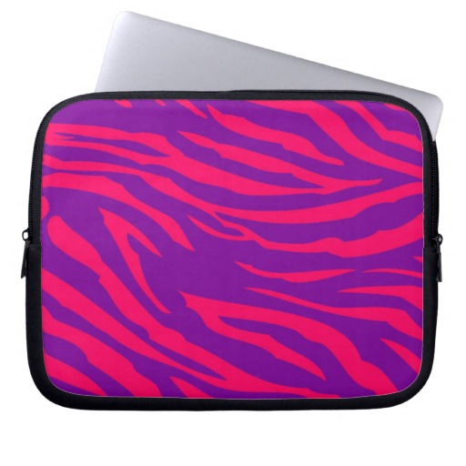 Hot Pink Purple Zebra Print Animal Protective Case Laptop Computer ...
