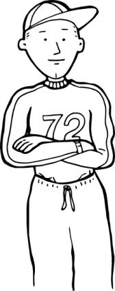Download Sporty Boy Outline clip art Vector Free