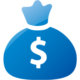 Web 2 blue money bag icon - Free web 2 blue money bag icons - Web ...