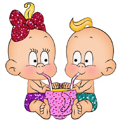 Cartoon boy and girl clipart
