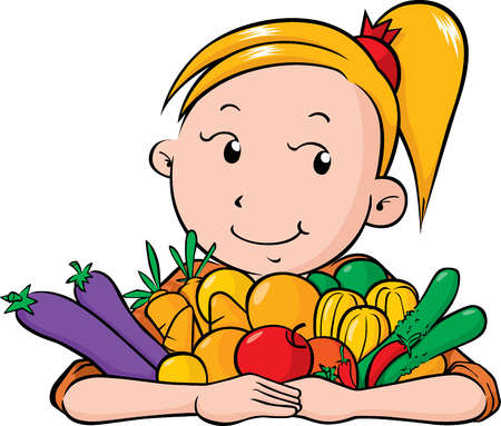 Animated fruits and vegetables clipart