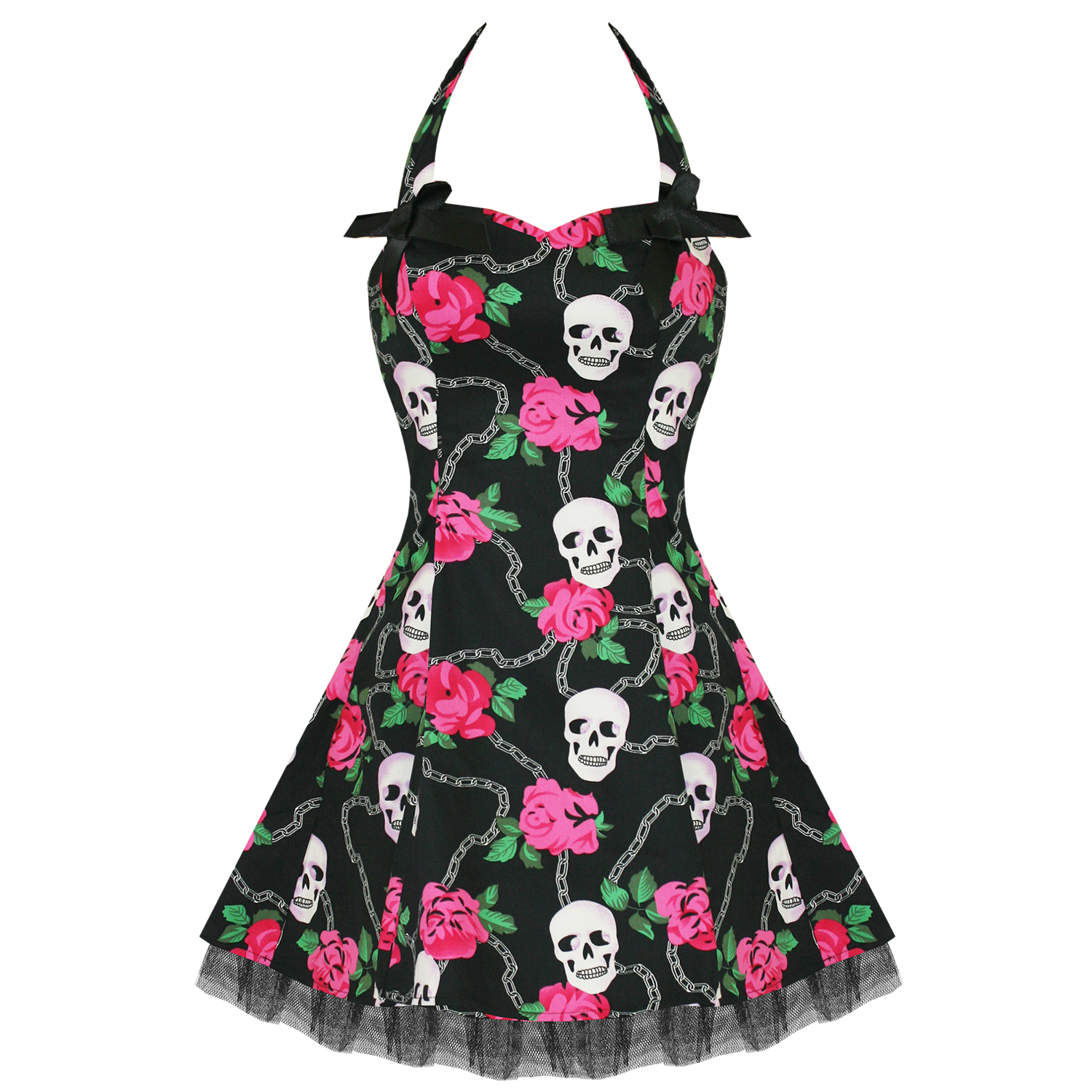 Hearts and Roses London Black Pink Skulls Gothic Emo Rockabilly ...