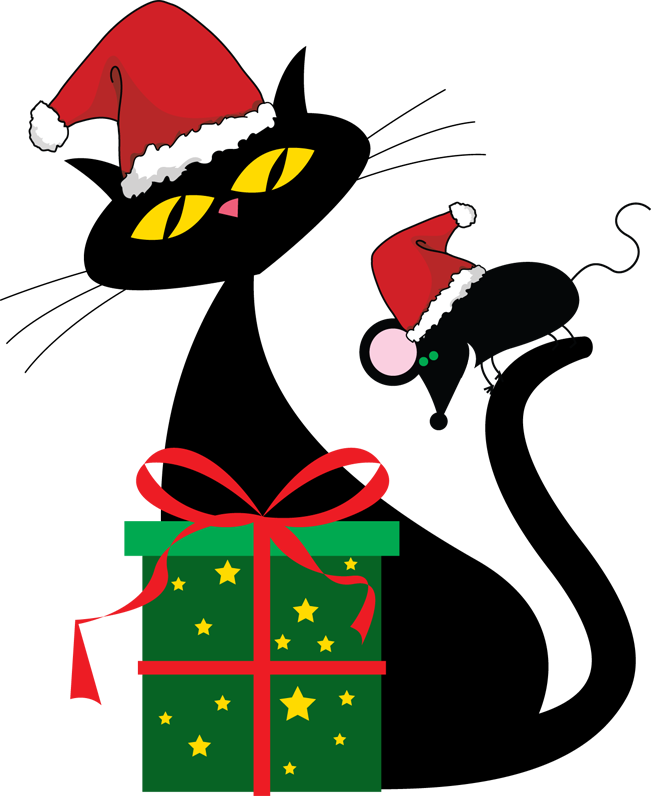 Cute christmas cat clipart