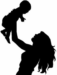 Mother holding baby silhouette clipart - ClipartFox