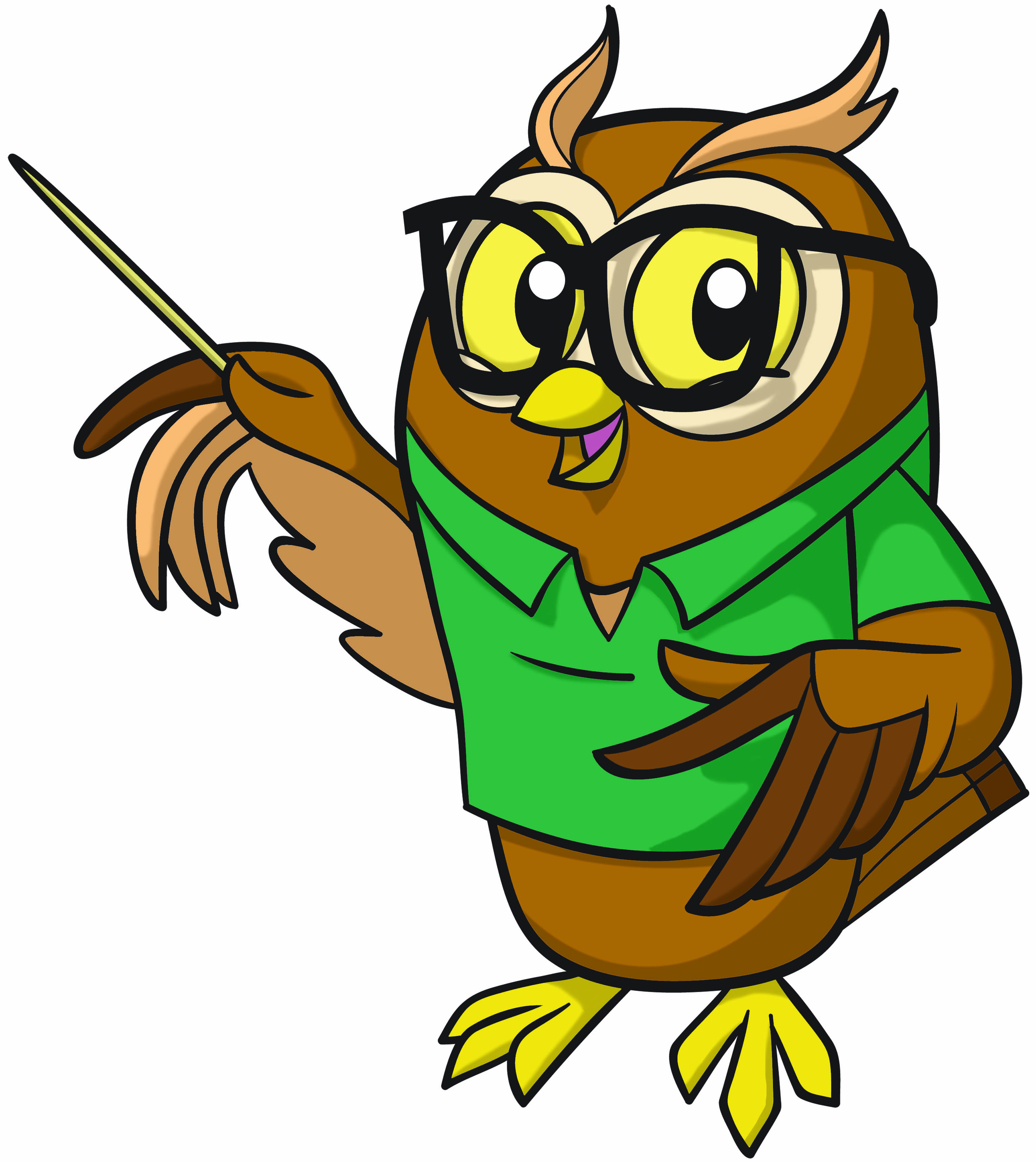 Wise owl animated clipart