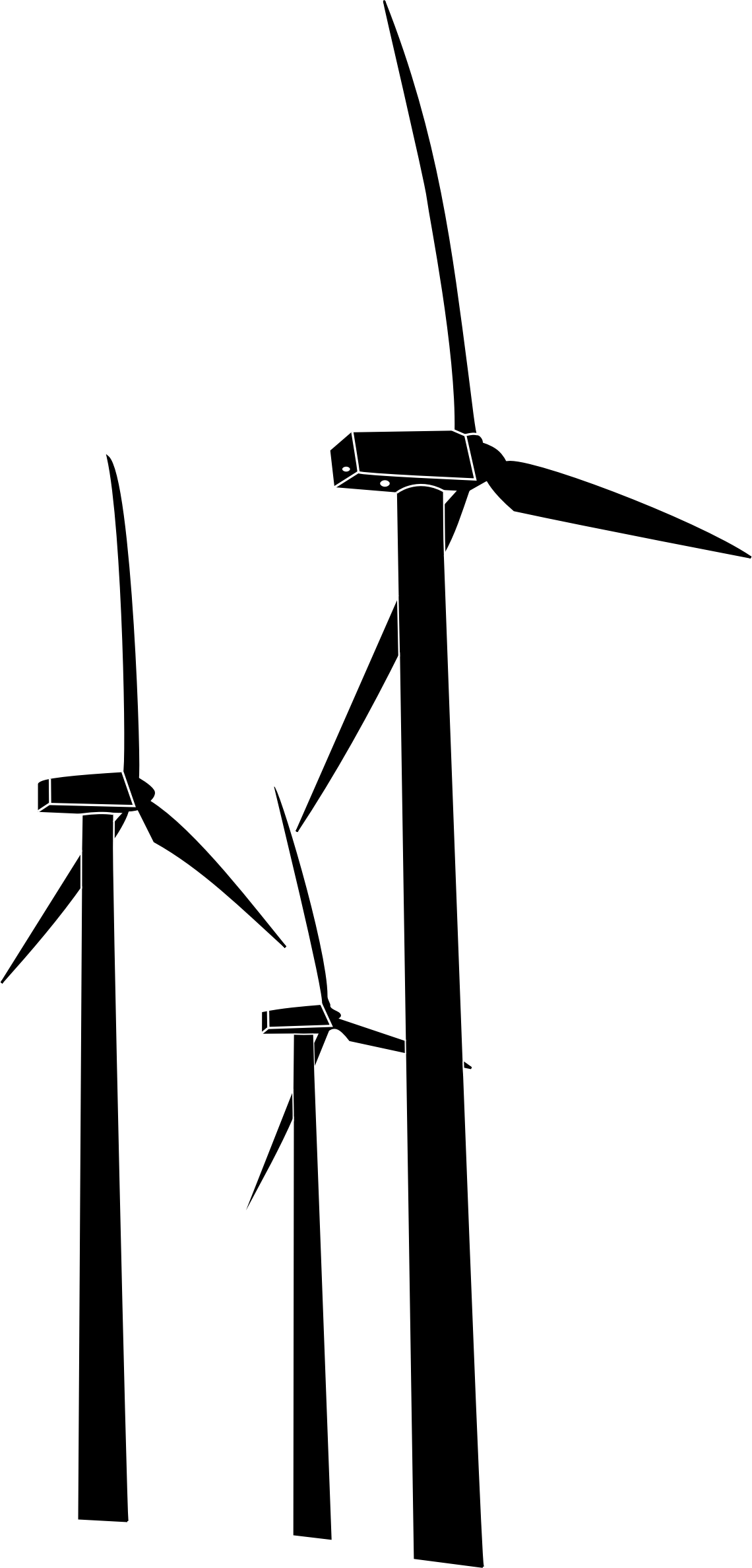Wind turbine clipart black and white